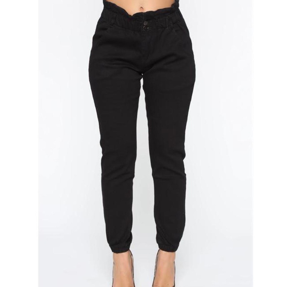 fashion nova black paper bag jeans